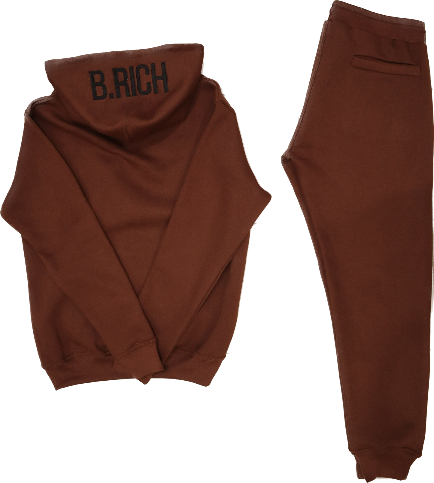 Mocha Brown Satin Silk Hood Sweatsuit